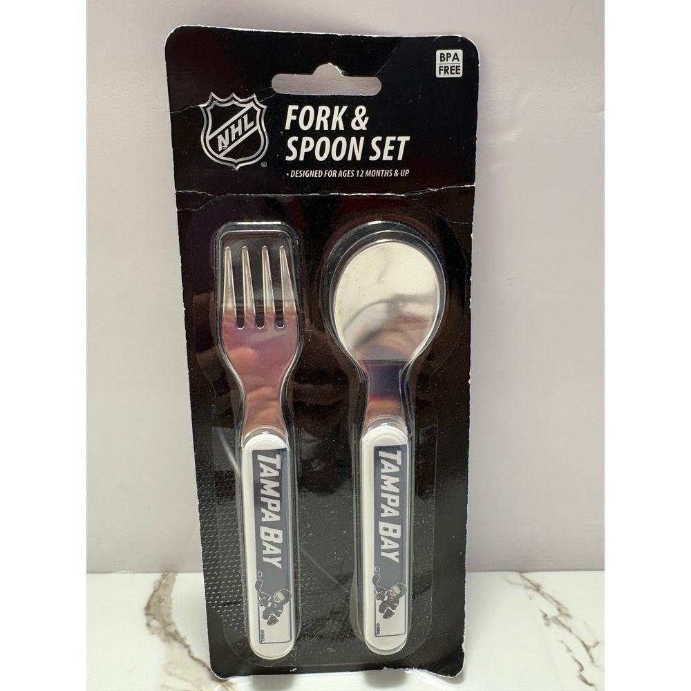 NHL Tampa Bay Lightning Baby‎ Fanatic Toddler Fork and Spoon Set BPA Free New